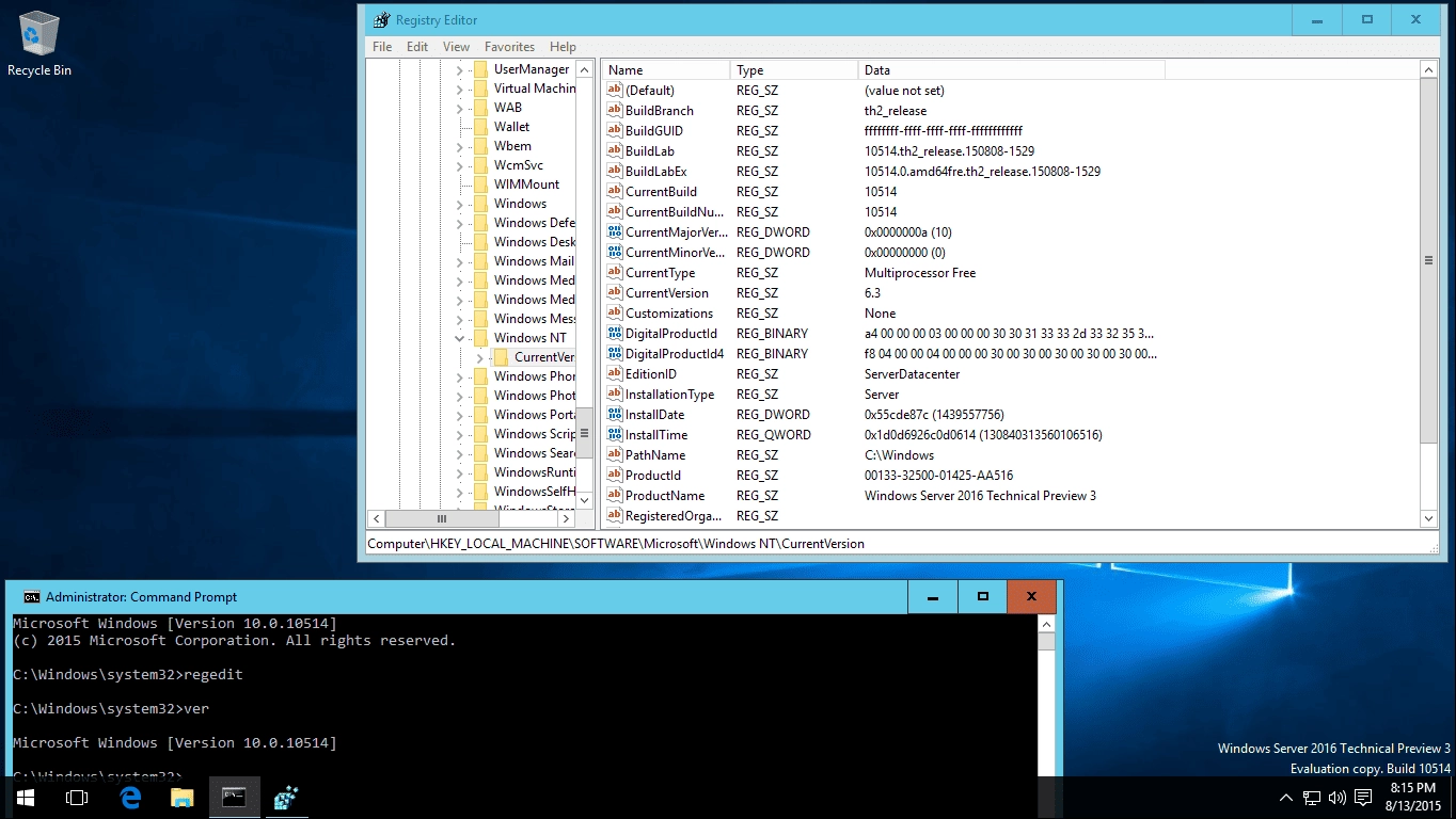 Активация Microsoft Windows Server Technical Preview 3 WZT