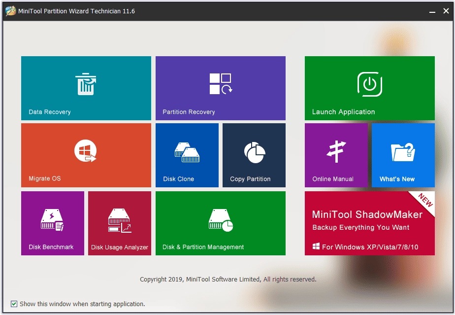Активация MiniTool Partition Wizard Technician 11.6
