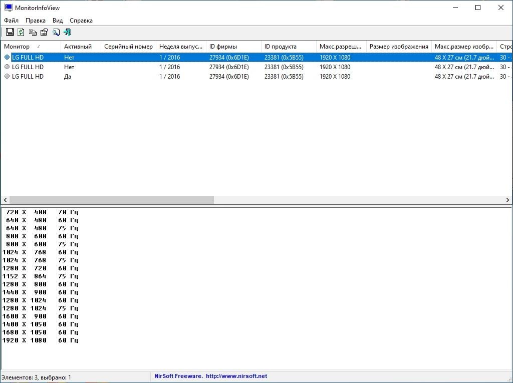 Активация MonitorInfoView 1.22 Portable