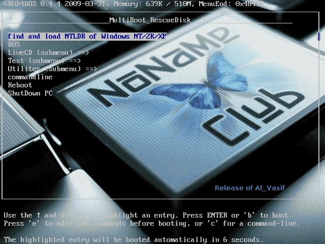Активация MultiBoot Rescue Disk