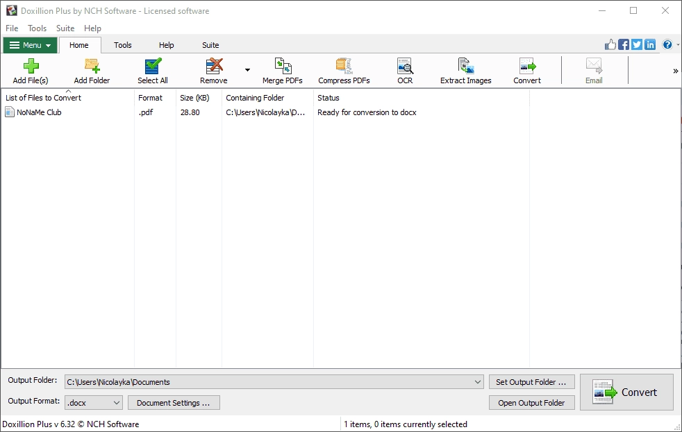 Активация NCH Doxillion Document Converter Plus 6.32