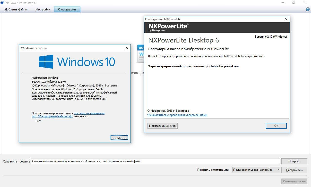 Активация NXPowerLite Desktop 6.2.12 Portable by poni-koni