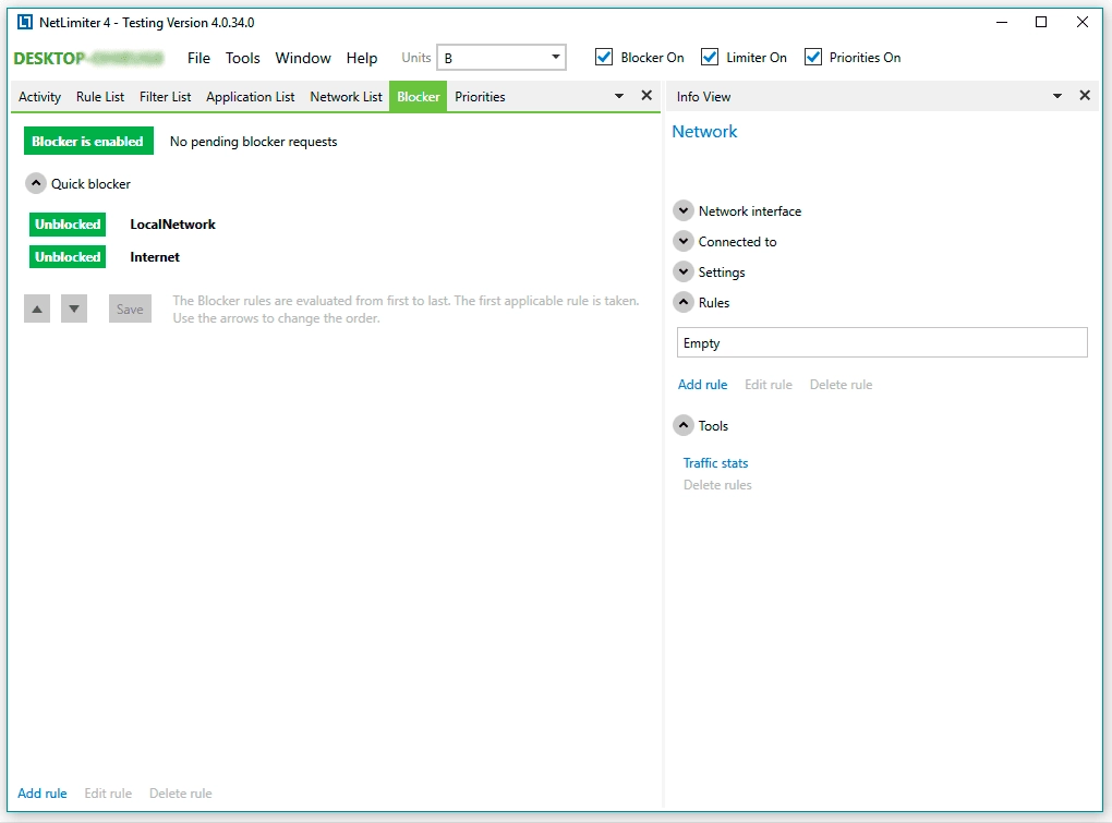Активация NetLimiter 4.0.34.0 Enterprise Beta