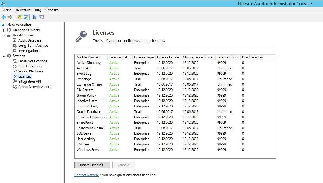 Активация Netwrix Auditor 8.5.1026.0