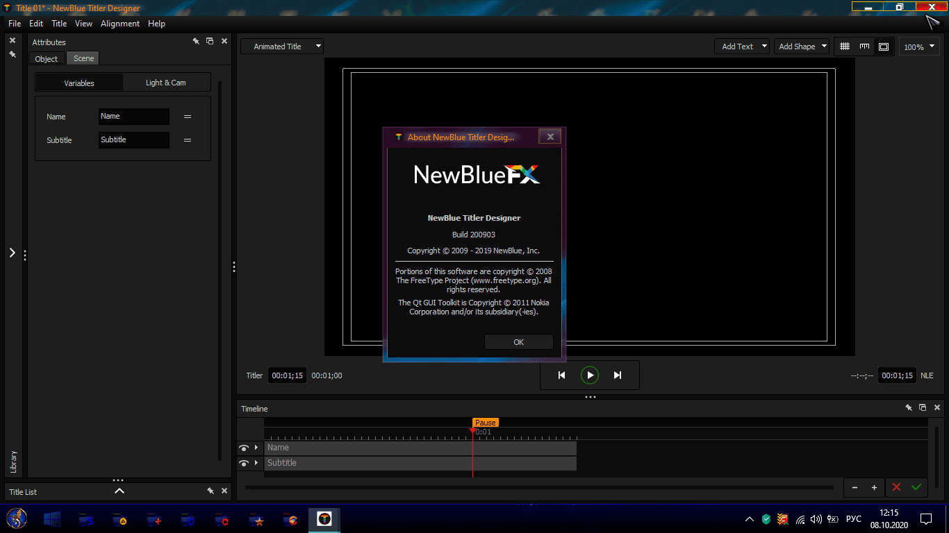 Активация NewBlueFX TotalFX7 7.3. build 200903