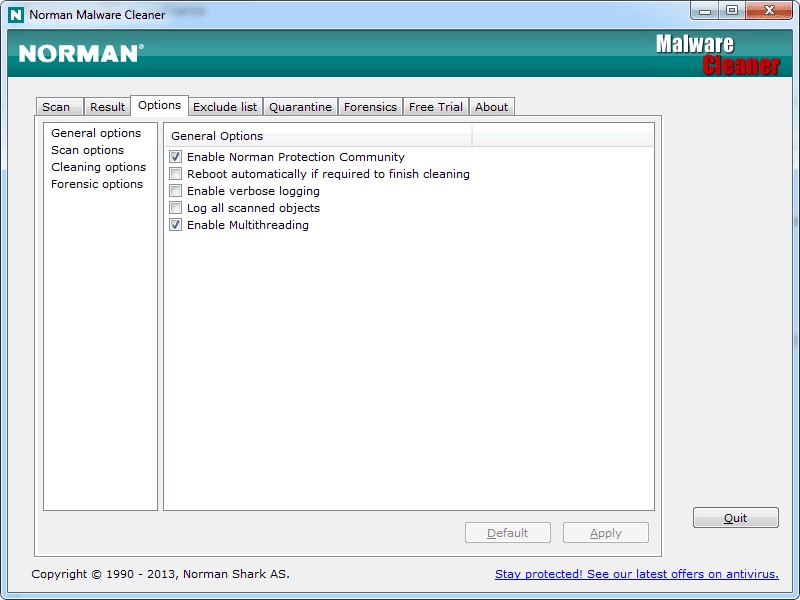 Активация Norman Malware Cleaner 2.08.08 DC