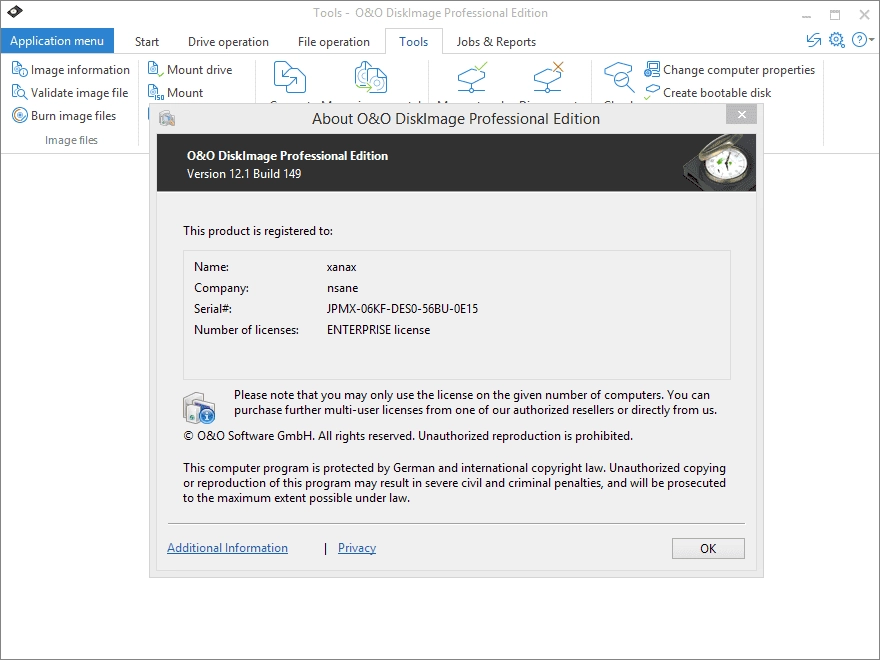 Активация O&O DiskImage Professional 12.1 Build 149 RePack by D!akov