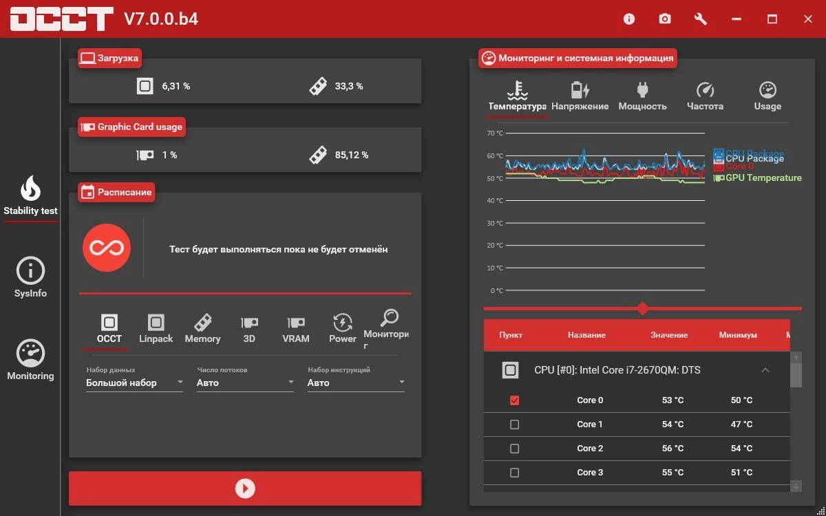 Активация OCCT 10.0.0 Beta 4 Portable
