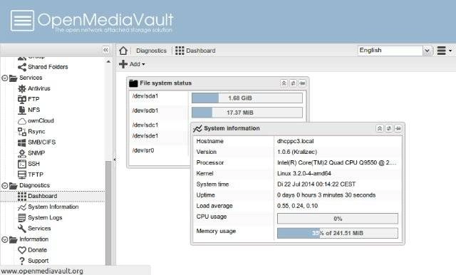 Активация OpenMediaVault 2.1.8 2xCD