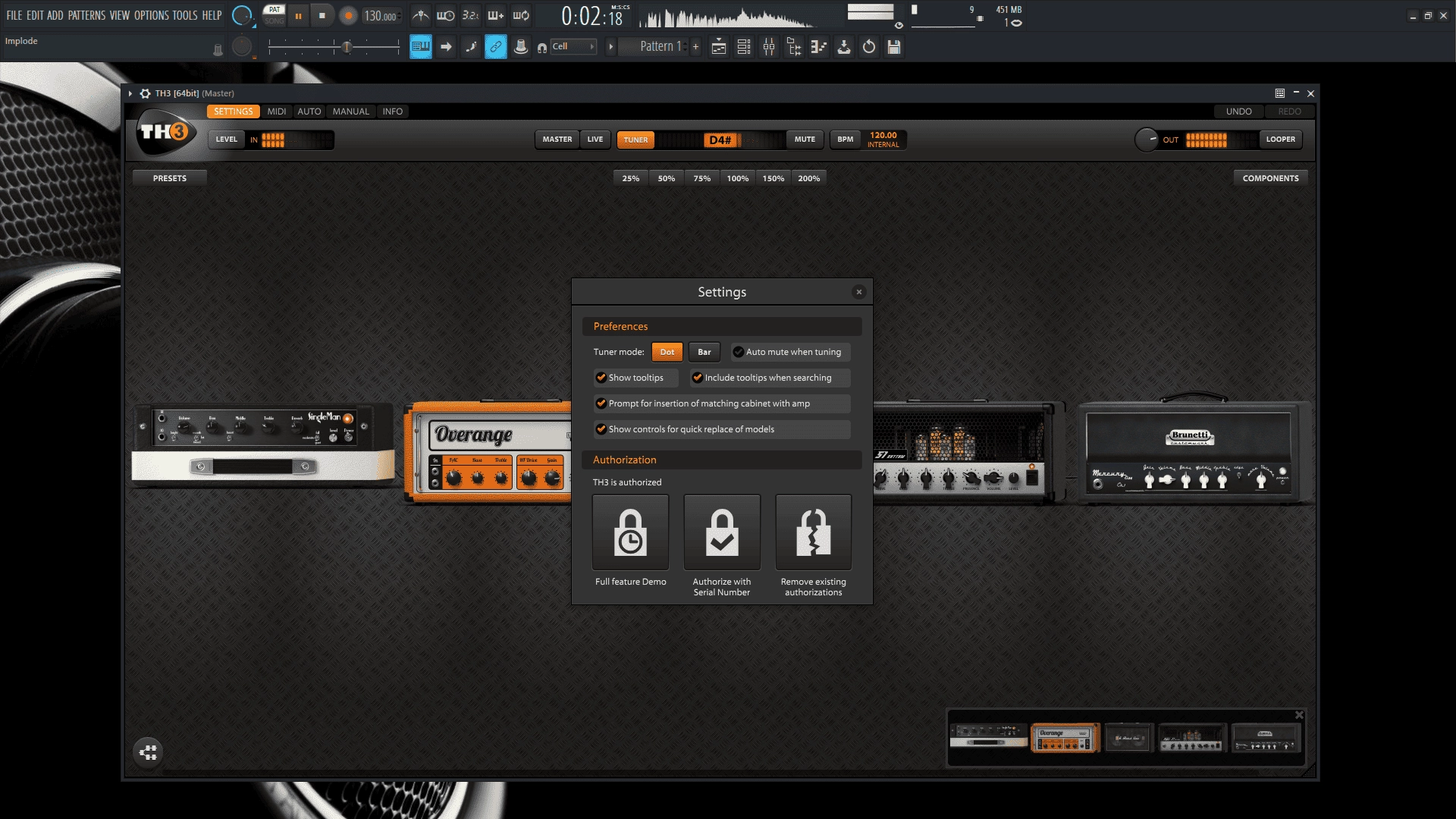 Активация Overloud - TH3 3.4.9 STANDALONE, VST, VST3, RTAS, AAX