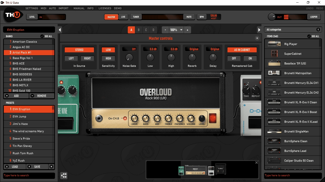 Активация Overloud TH-U Slate Edition 1.4.5 STANDALONE, VST, VST3, AAX + Library RePack by R2R