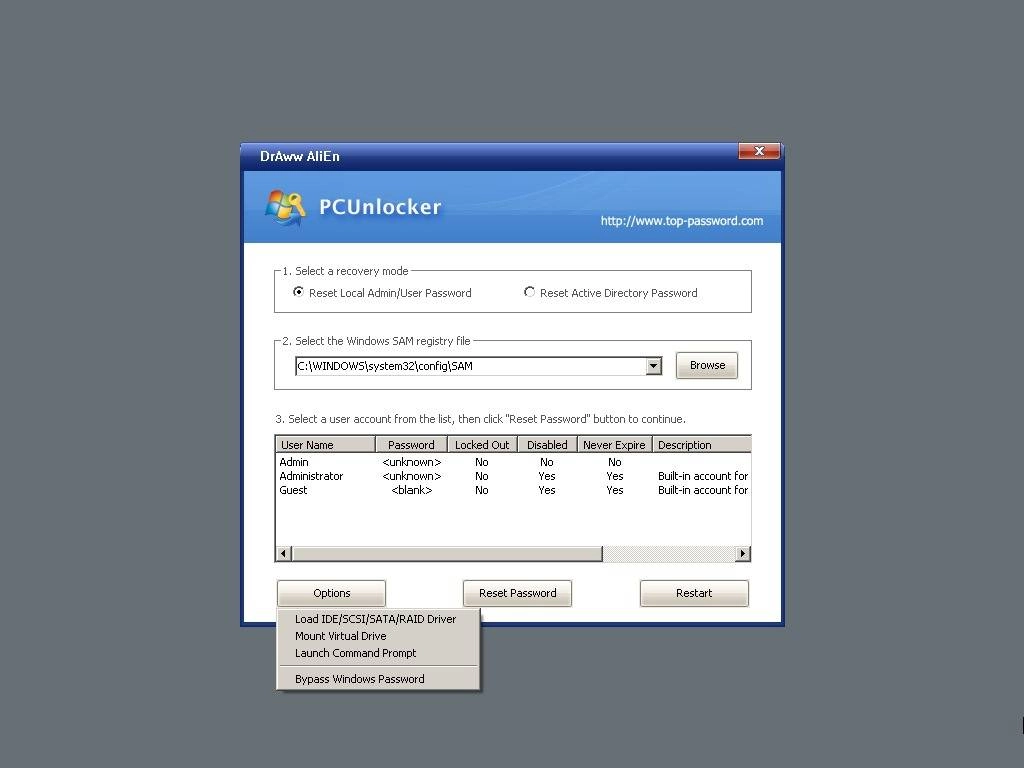 Активация PCUnlocker WinPE 3.8.0