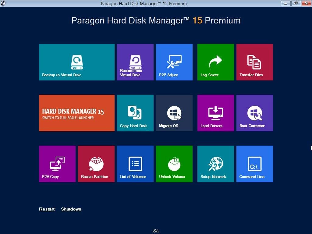 Активация Paragon Hard Disk Manager 15 Premium 10.1.25.294 BootCD / Recovery Boot Medias