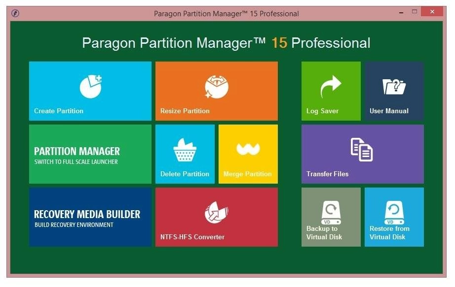 Активация Paragon Partition Manager 15 Professional 10.1.25.779 RePack by D!akov