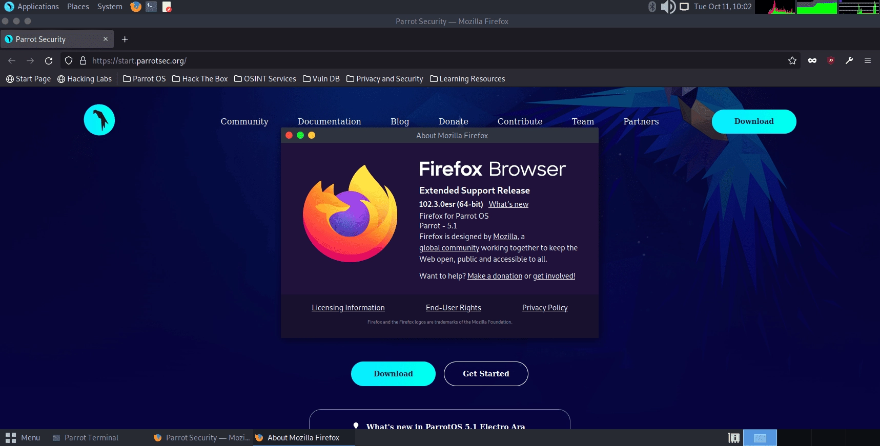 Активация Parrot Security OS 5.1 amd64 1xDVD