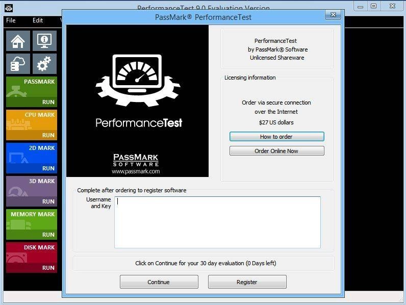 Активация PassMark PerformanceTest 9.0 Build 1016