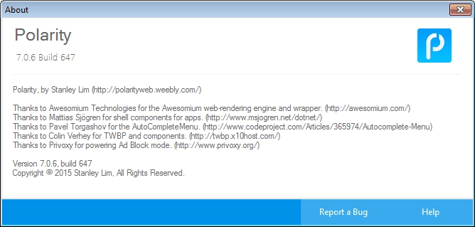Активация Polarity 7.0.6 Build 647