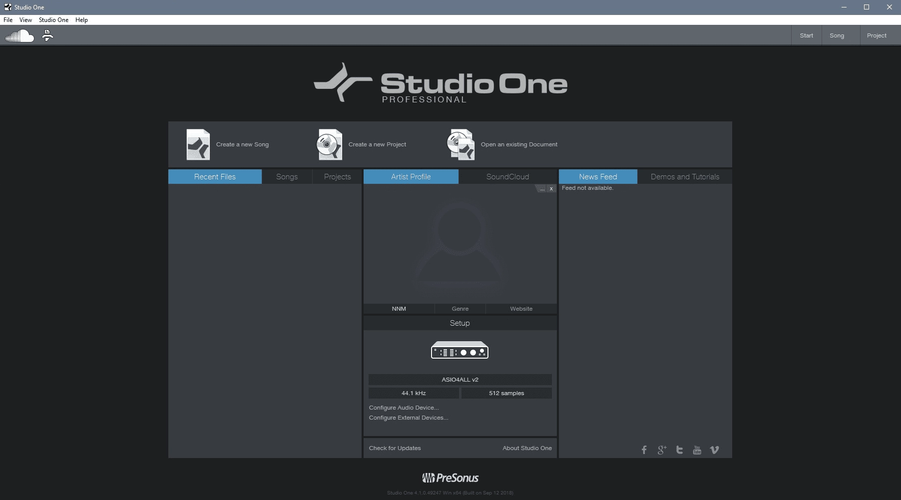 Активация PreSonus - Studio One Professional 4.6.2.58729