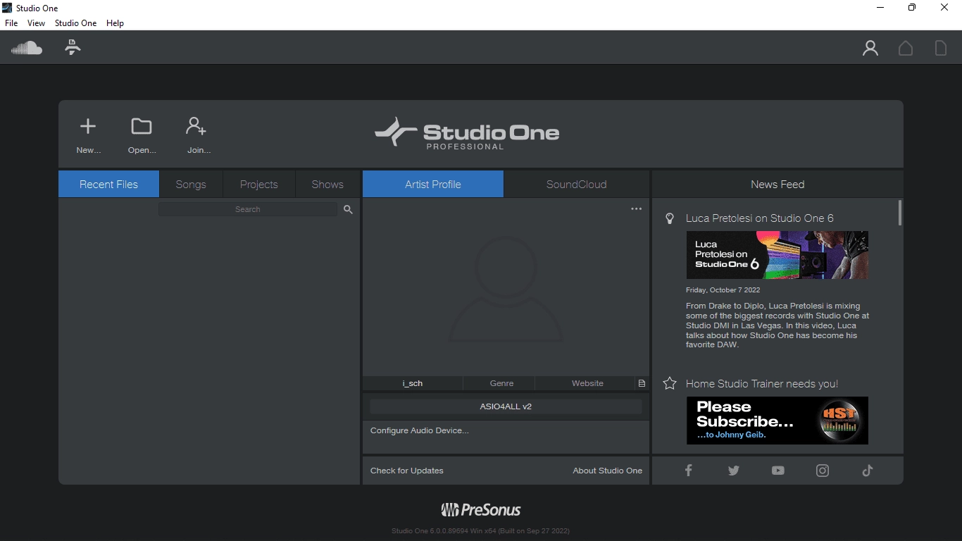 Активация PreSonus Studio One 6 Professional 6.0.0 + PreSonus Hub