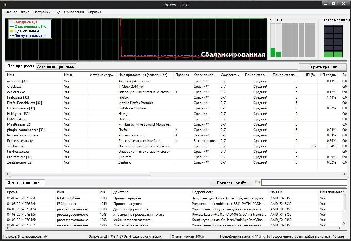 Активация Process Lasso Pro 6.9.0.0 Final RePack by D!akov