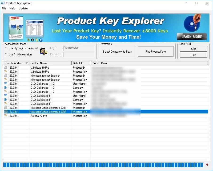 Активация Product Key Explorer 4.0.1.0