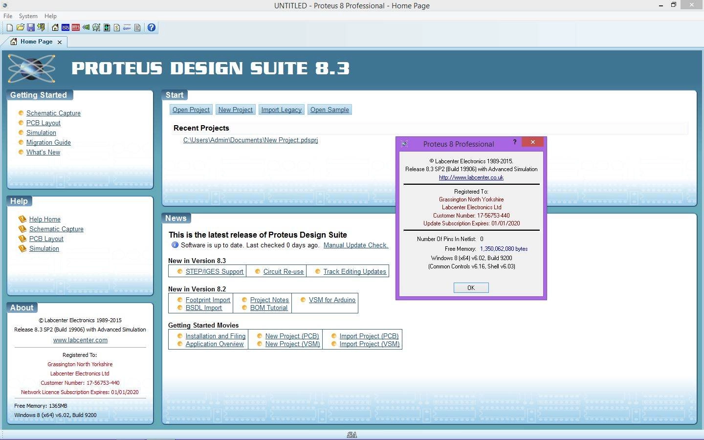 Активация Proteus 8 Professional 8.3 SP2 Build 19906
