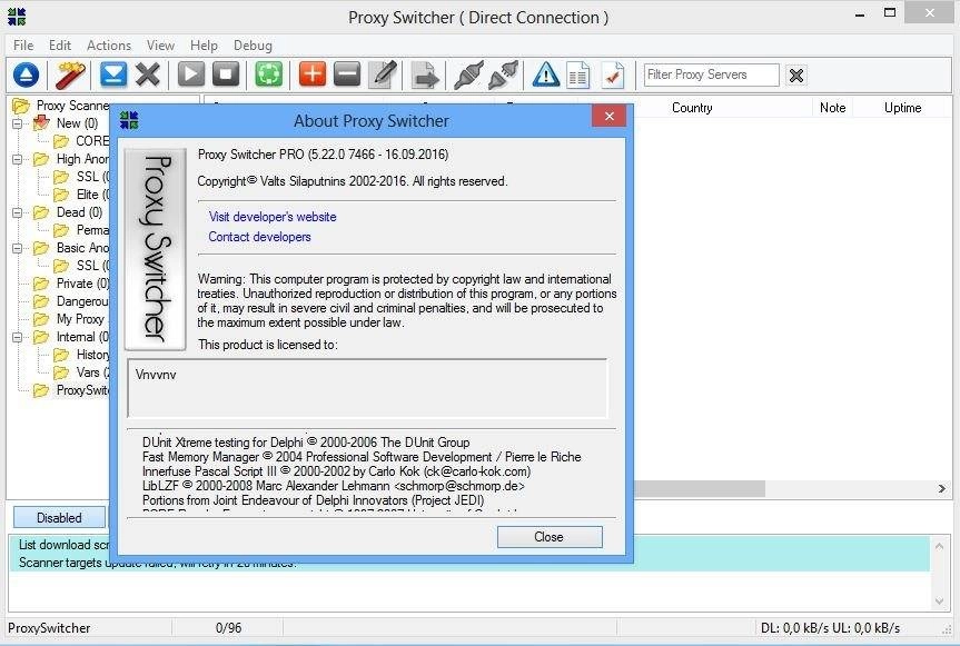 Активация Proxy Switcher Pro 5.22.0.7466