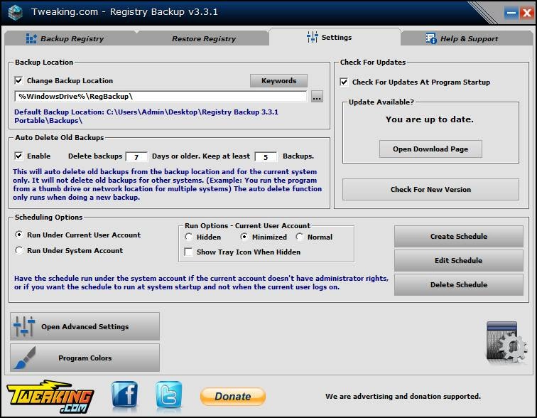Активация Registry Backup 3.3.1 + Portable