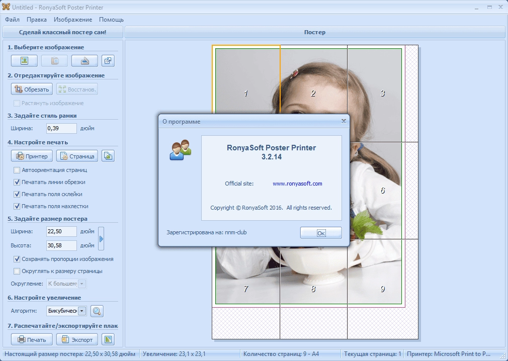 Активация RonyaSoft Poster Printer 3.2.14