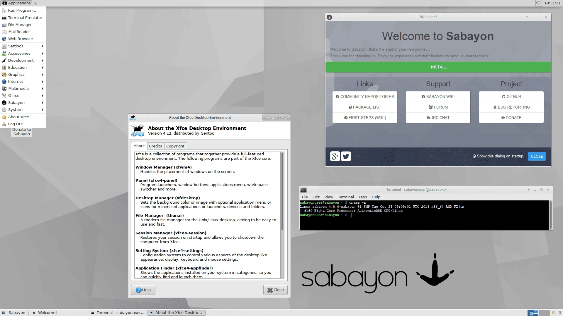 Активация Sabayon 16.11 8xDVD