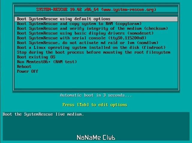 Активация SystemRescue 10.02 1xCD