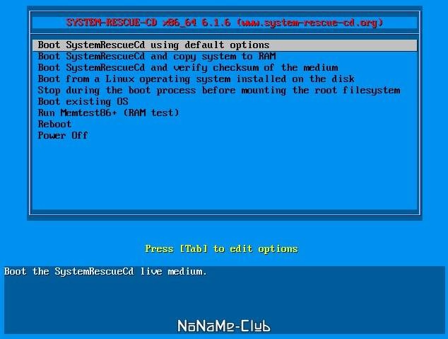 Активация SystemRescueCD 6.1.6 2xCD