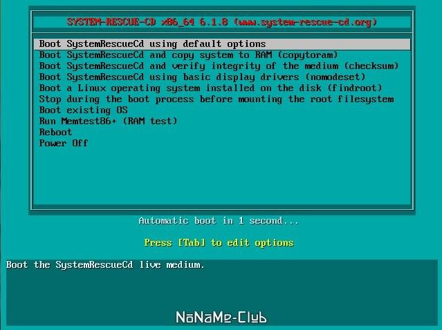 Активация SystemRescueCD 6.1.8 2xCD