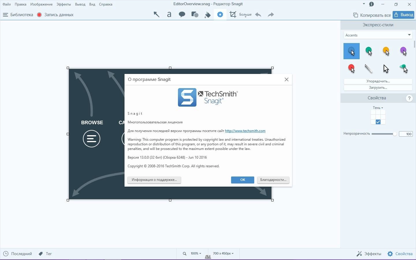 Активация Techsmith Snagit 13.0.0 Build 6248 RePack by KpoJIuK
