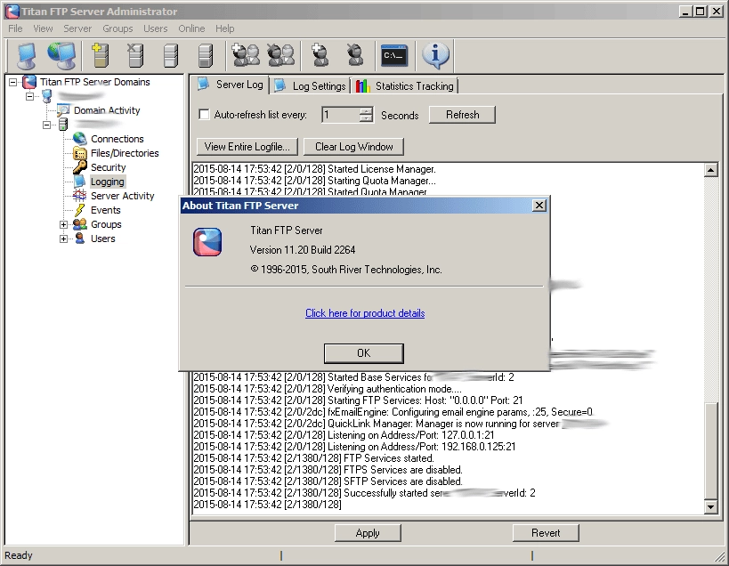 Активация Titan FTP Server Enterprise 11.20 Build 2264 11.20.2264