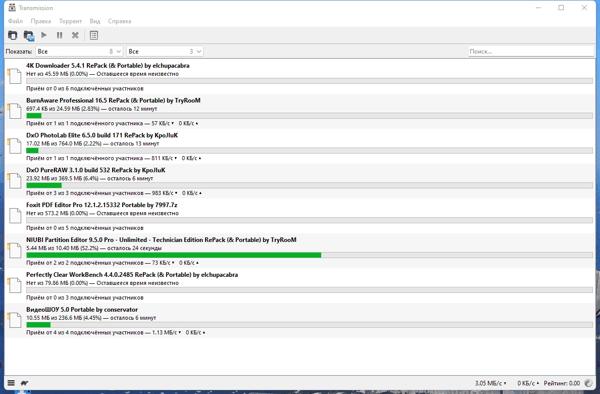 Активация Transmission 4.0.6