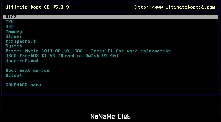 Активация Ultimate Boot CD 5.3.9
