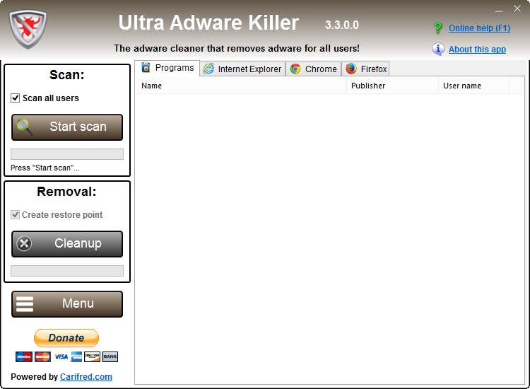 Активация Ultra Adware Killer 3.3.0.0