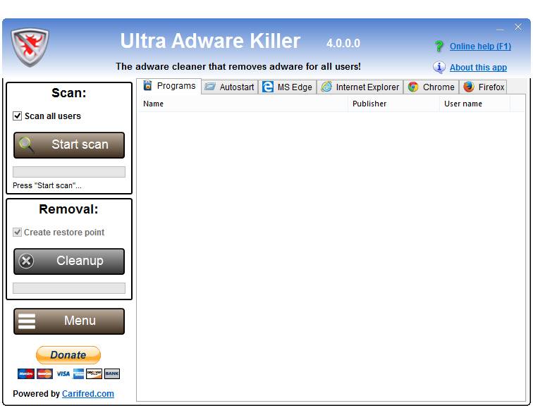 Активация Ultra Adware Killer 4.0.0.0