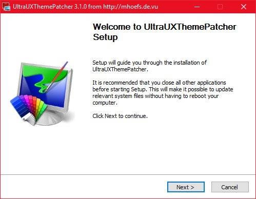 Активация UltraUXThemePatcher 3.1.0