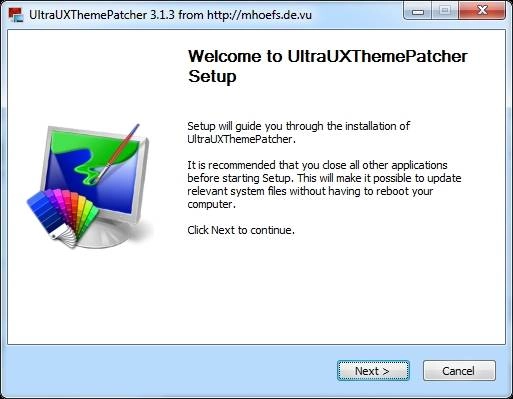 Активация UltraUXThemePatcher 3.1.3