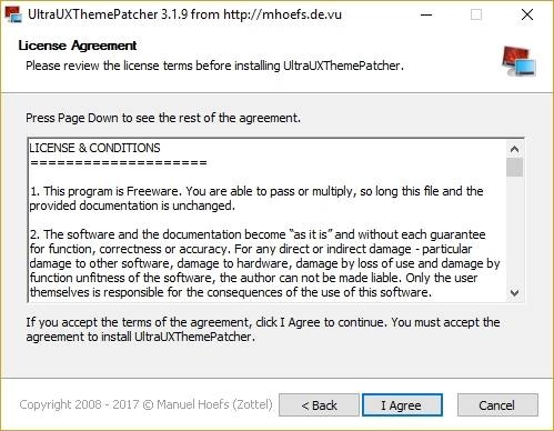 Активация UltraUXThemePatcher 3.1.9