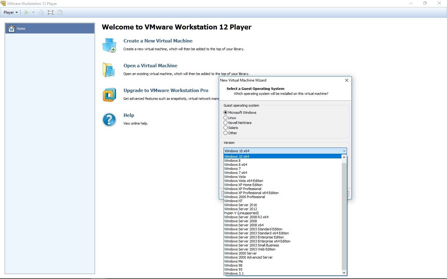 Активация VMware Workstation Player 12.5.2 Build 4638234 Commercial