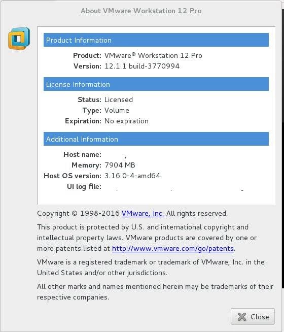 Активация VMware Workstation Pro 12.1.1 build 3770994