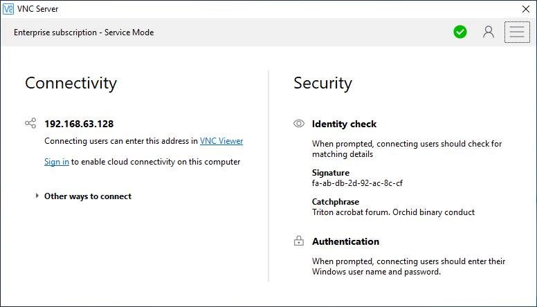 Активация VNC Connect Enterprise 6.4.0