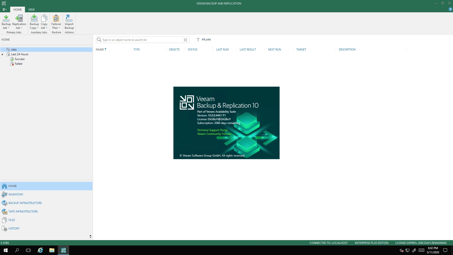 Активация Veeam Backup & Replication 10.0.0.4461 P1