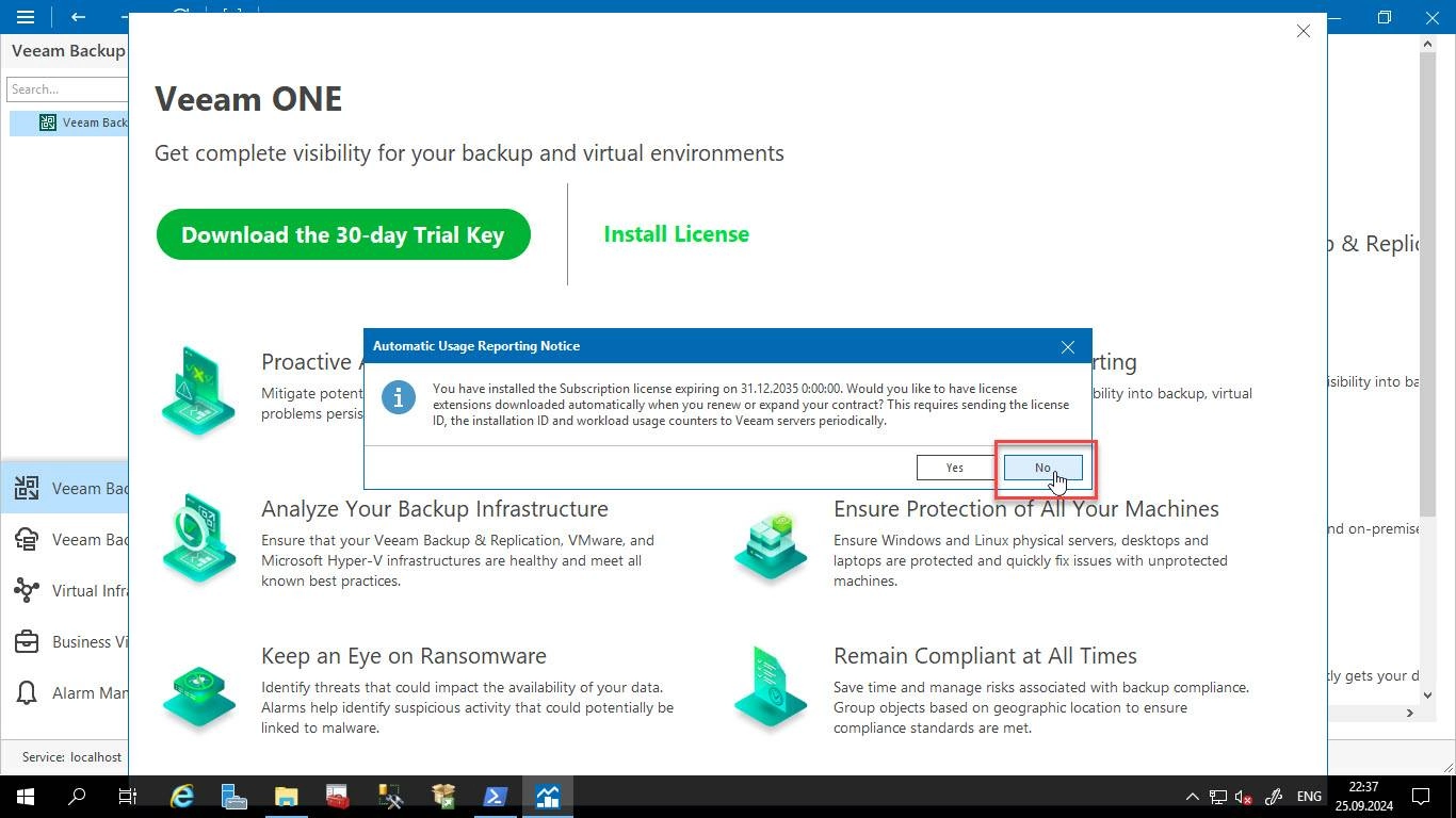 Активация Veeam ONE 12.2.0 Build 4093