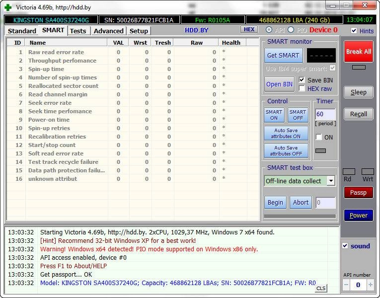 Активация Victoria 5.37 Portable