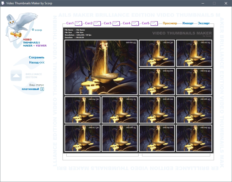 Активация Video Thumbnails Maker Platinum 12.0.0.0 RePack by TryRooM