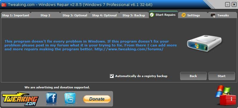 Активация WINDOWS REPAIR 2.8.5 + PORTABLE